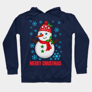 Merry Christmas Snowman and snowflakes Hoodie